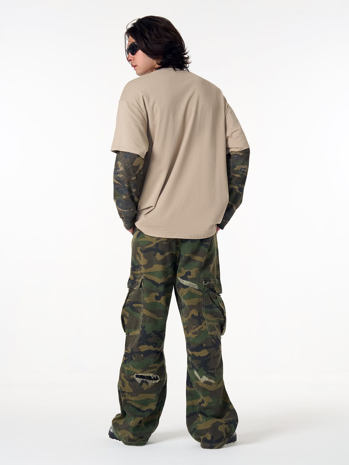 Camiseta de manga larga "Camuflaje desgastado"
