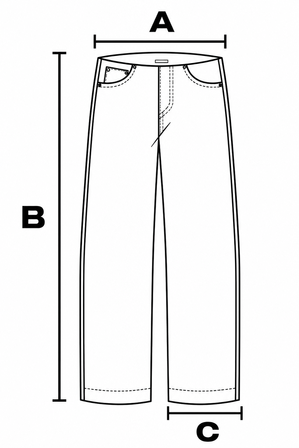 Guía de tallas pantalones vaqueros y cargo