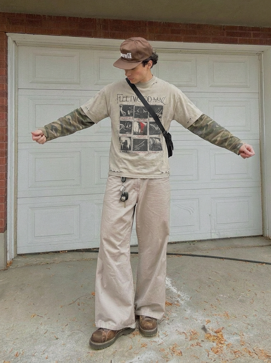 Camiseta de manga larga "Camuflaje desgastado"