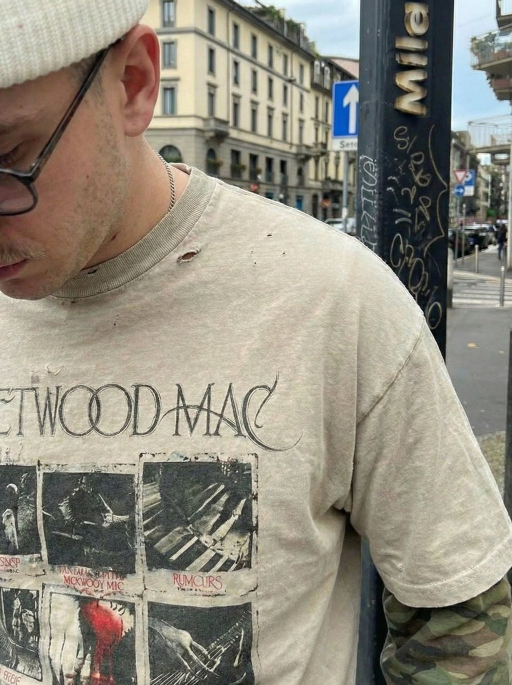 Camiseta de manga larga "Camuflaje desgastado"