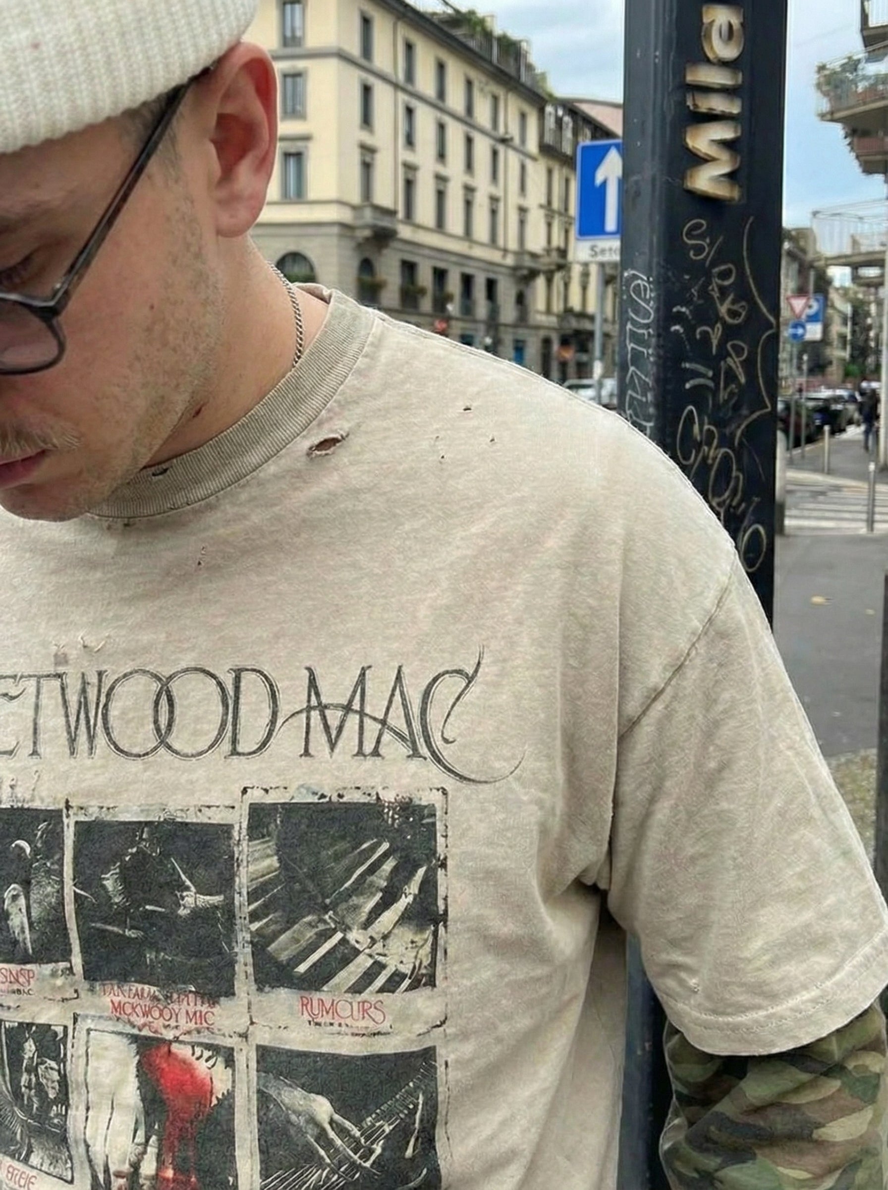Camiseta de manga larga "Camuflaje desgastado"